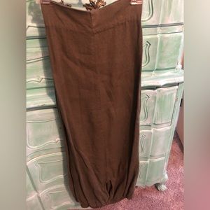 Olive green linen pants